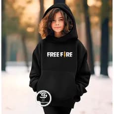 Moletom infantil Free Fire Jogo Videogame Kids Casaco Blusa De Frio Lançamento 2025 Blusa Canguru com bolso e capuz