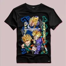 Camiseta Dragon Ball Vegeta Moda Geek Camisa 100% Algodão Malha 30.1 Camiseta masculina e Feminina