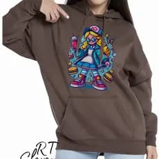 Blusa de Moletom Unissex Estampado Linha Premium com Bolso e Capuz PersonalizadoRef: Alice02
