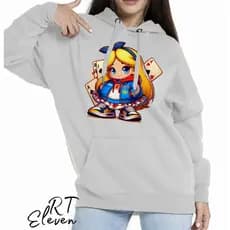 Moletom Unissex Estampado Blusa de Frio Linha Premium Personalizado com Bolso e Capuz Ref: Alice05