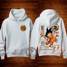 Moletom Dragon Ball Z Goku Anime Desenho Estampa Frente e costas Blusa Adulto e Infantil Com Capuz Flanelado Unissex