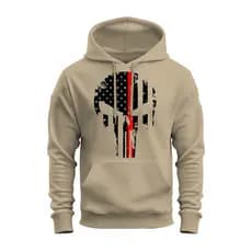 Blusa de frio Moletom Premium Estampado Algodão Bolso e Capuz Caveira Black