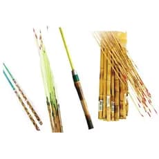 Vara de Pesca Barranco em Bambu Natural Duas Partes Varios Tamanhos Ponta Fribra/Grossa/Fina