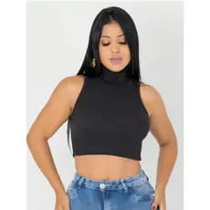Cropped, top, regata, blusa. Cropped gola alta