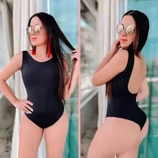 Maiô Feminino Praia Biquini Decote Redondo Costa Nua Moda Praia Piscina Verão Elegante Confortável