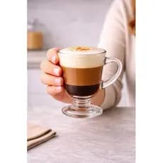 Kit 4 Canecas Para Cappuccino Vidro 120ml Xícara De Café Com Alça Royal Resistente Para Máquina Cápsula Nespresso