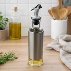 Dispenser Temperos Capacidade 300ml Vidro Transparente Tampa Inox Condimentos Pratico