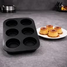 Assadeira De Silicone Para Mini Pudim E Bolos Flexível Cozimento Uniforme Vai Ao Freezer Micro-ondas E Forno Oferta