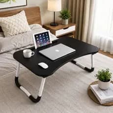 Mesa Para Notebook Portátil Dobrável Articulada em Mdf Suporte para Laptop Cama Estudo Porta Tablet