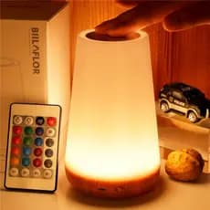Luz Nocturna De Grãos De Madeira Controle Remoto De Noite Toque Criativo Pat Lâmpada De Mesa Quarto Lâmpadas De Atmosfera Coloridas Recarregáveis Portáteis