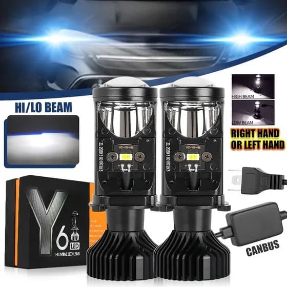 2pcs/set H4 Mini Projetor LED 360 Graus Sem Ponto Cego 24000LM 90W Y6 Farol Para Automóveis E Motocicletas