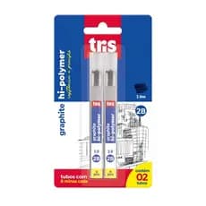 Grafite Hi-Polymer Graphite - 2,0mm 2B - Cart C/2 Tubos C/6 Minas - Tris