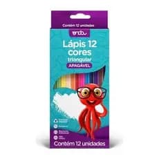 Lápis de Cor Apagável 12 Cores Triangular - Marca: ONDA