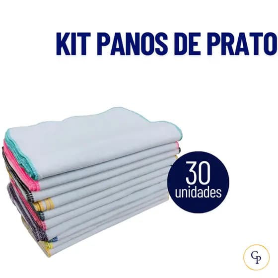 Kit Panos de Prato Simples Algodão Cru Overlock Cozinha Econômico