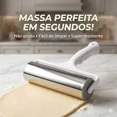 Rolo de Massa em Aço 22cm x 12cm x 6cm – Resistente e Prático