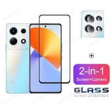 Infinix Note 30 VIP Película De Cobertura Completa De Vidro Temperado Para 5G 12 G96 11s 10 Pro Hot 20s 20 5G 30 Play 30i 20i 2 Em 1 Protetor De Tela Da Lente Câmera