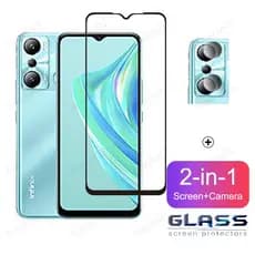 Infinix Hot 20i Película De Vidro Temperado Para Infinix Hot 20 5G 20s 12i 12 11 2022 10 Play Zero 20 X Pro Neo 5G 2 Em 1 Protetor De Tela Da Lente Câmera De Cobertura Total