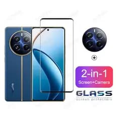 Película Protetora De Vidro E Câmera 9D 2 Em 1 Para Realme 12 Pro Plus 12 11 Pro+ 11x 5G 11 4G Note 50 C67 C55 C51 C53 C35 C30s C33 C30