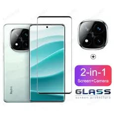 2 Em 1 Película De Vidro Redmi Note 14 Pro Plus Filme protetor de vidro temperado Para Redmi Note 14 13 Pro+ 5G Pelicula