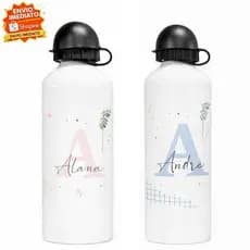 Squeeze Personalizada com Nome | Garrafa Alumínio 500ml | Presente Personalizado