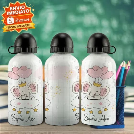 Garrafa Squeeze Personalizada com Nome em Alumínio 500ml