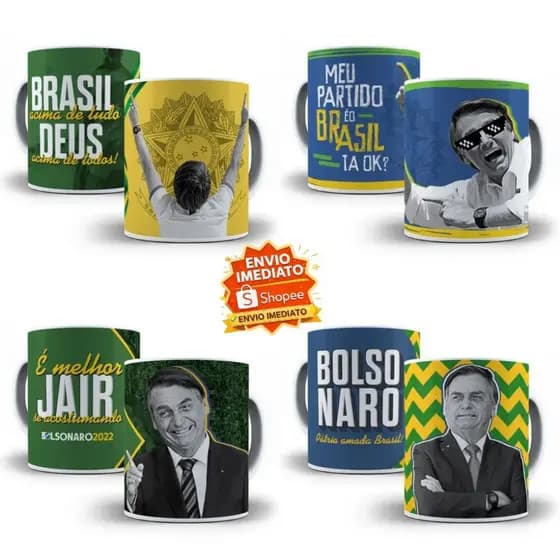Caneca personalizada com estampa de Jair Bolsonaro
