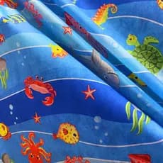 Tnt Estampado Decorado Fundo Do Mar Peixinhos Praia 5m X 1,4