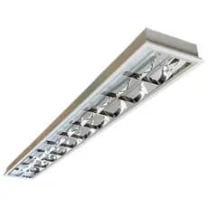 Luminária Calha de Embutir com  Aletas em Alumínio Para 2 Lâmpadas T8 De 120cm (CE218AL-N-150)