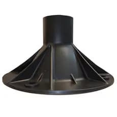 Flange Preta Base Chão Fixação em Sapata para Poste Decorativo 2 Polegadas, Material PP Reforçado