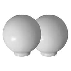Globo 15x30 Plástico Leitoso Para Poste - Kit Com 2 Peças