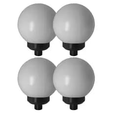Globo De Plástico 15x30 Com Base E-27 Preta para Poste de 2 Polegadas, KIT 4 PEÇAS