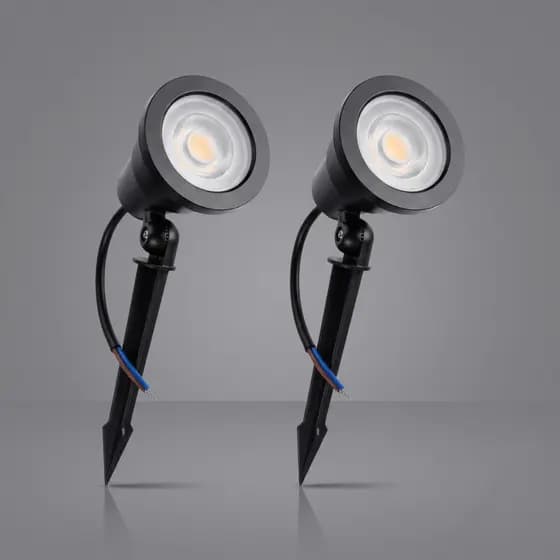 Luminária Espeto Jardim 5w 3000k Branco Quente Ip66 - 2 Pcs