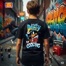 Camiseta Infantil Streetwear Pato Camisa Menino Daffy Duck Algodão Premium