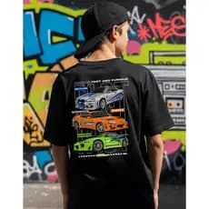 Camiseta Infantil Exclusiva Carros Brian Velozes e Furiosos Do 4 ao 14