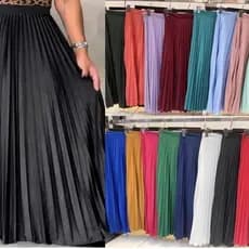 Saia Plissada Longa Premium Moda Feminina Elegante Social