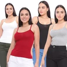 Kit 3 Blusinhas Regata Feminina Básica Alça Fina Casual (Cores Aleatórias)