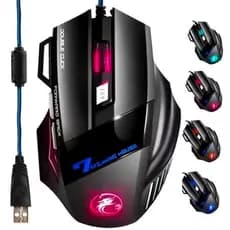 Mouse Gamer Usb com Fio de Nylon 7 Botões e Iluminação LED - G2