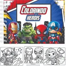 Livro de Colorir - Vários Temas - 50 Folhas  - Herois - Princesas - Mundo Azul - P. Canina - Sonic - H. Aranha