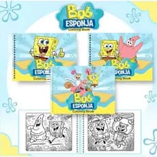 Livro de Colorir Bob Esponja Capa Dura A5 50 Páginas