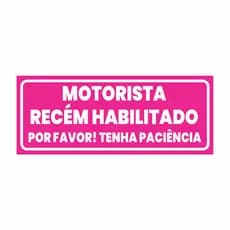 Motorista Recém Habilitado Por Favor Tenha Paciência 25x10cm - Adesivo Divertido em Vinil para Carro
