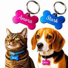 Chaveiro Pet Personalizado - Chaveiro Pet Cachorro Gato Personalizado - Gravação à Laser - Inox