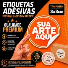 Adesivos Personalizados com Recorte - Etiquetas Adesivas - 3x3cm