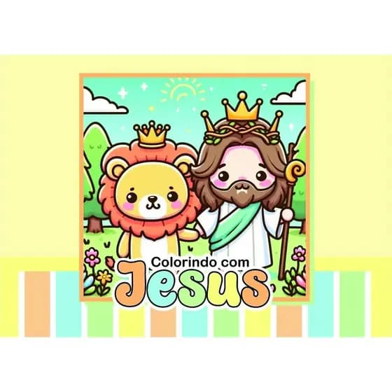 Livro de Colorir Jesus 50 Folhas - Caderno de Desenho Pintura Coloring Book - Capa Dura