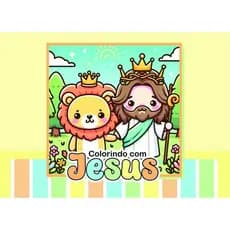 Livro de Colorir Jesus 50 Folhas - Caderno de Desenho Pintura Coloring Book - Capa Dura