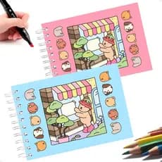 Livro de Colorir Capa Dura 50 Folhas  Caderno de Desenho Pintura Coloring Book