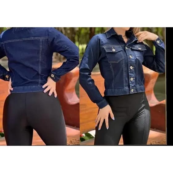 JAQUETA JEANS LYCRA FEMININA