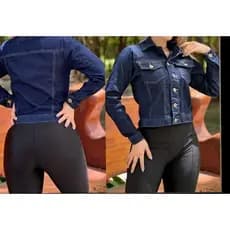 JAQUETA JEANS LYCRA FEMININA