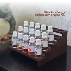 Expositor Escada MDF para Óleos Essenciais, Perfumes  Cosméticos  Organizador Aromaterapia