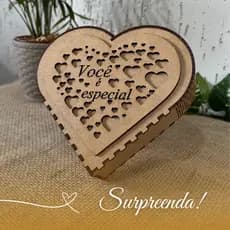Kit 1, 2, 3 ou 4 Caixas MDF Coração Você É Especial Presente Romântico Namorados Decoração Artesanato Criativo