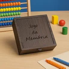 Jogo da Memória Animais em MDF 24 Peças Com Caixa Decorada Brinquedo Infantil Pedagógico
